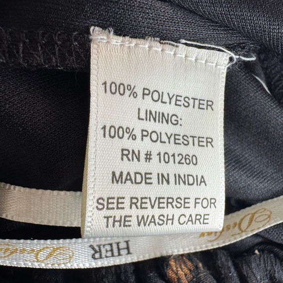 Her Destiny Leopard Print Flowy Wide Leg Pants Size L Elastic Waist Pockets - Picture 8 of 8